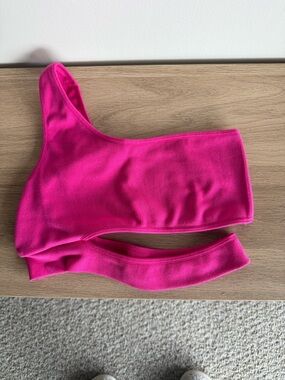 Garage Hot Pink Ribbed Crop Top